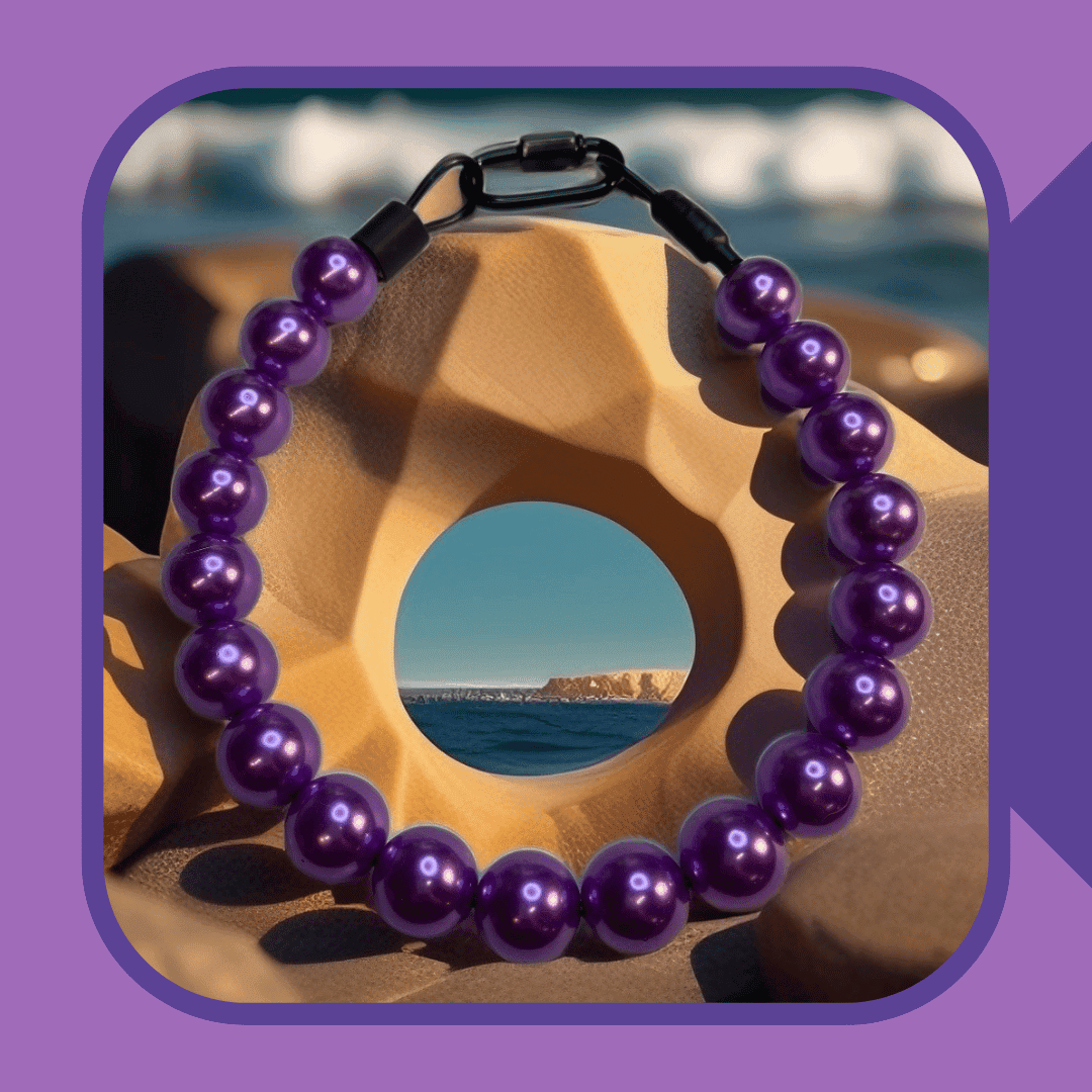 purple pearl dog collar necklace beaded collar pitbull pearls 