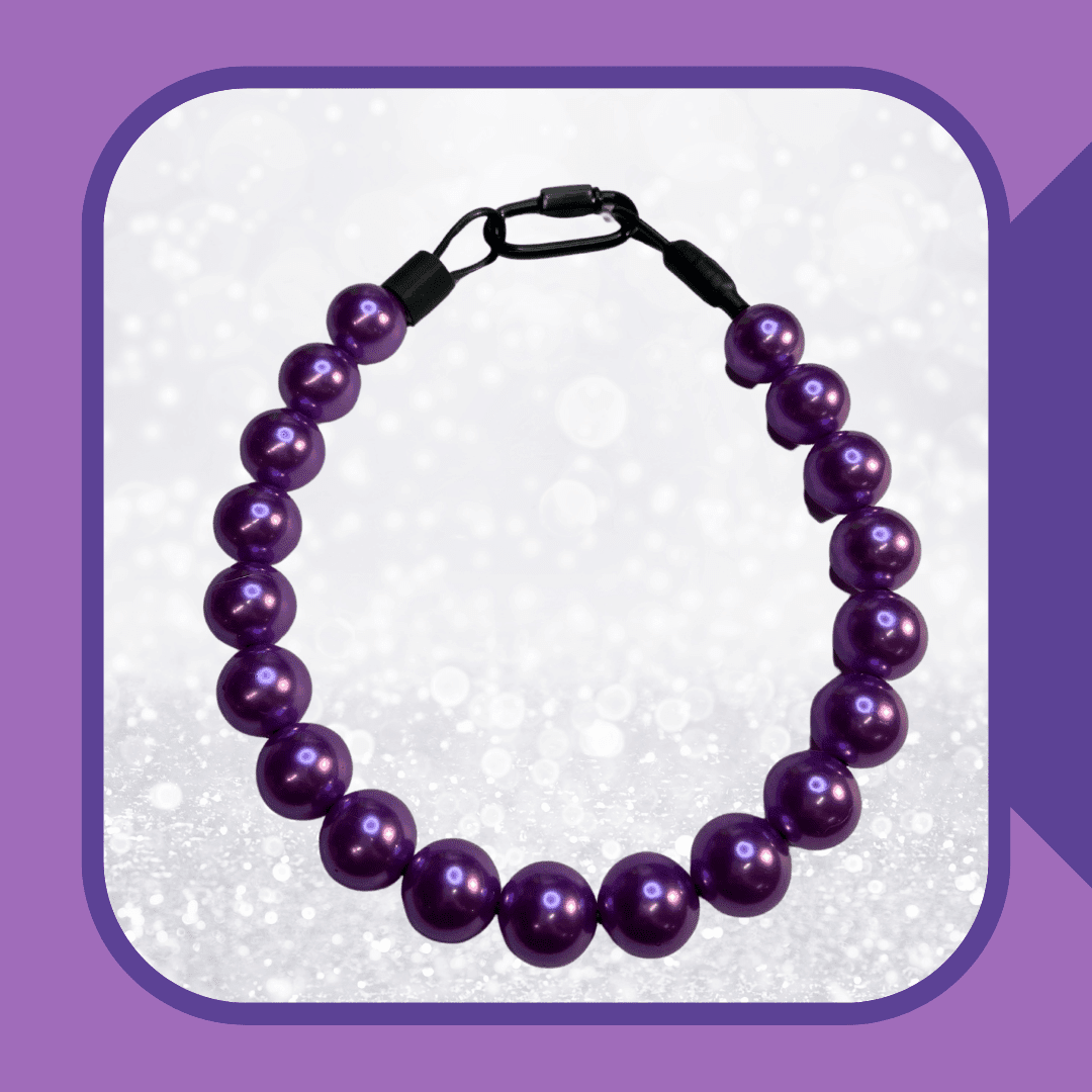 purple pearl dog collar necklace beaded collar pitbull pearls