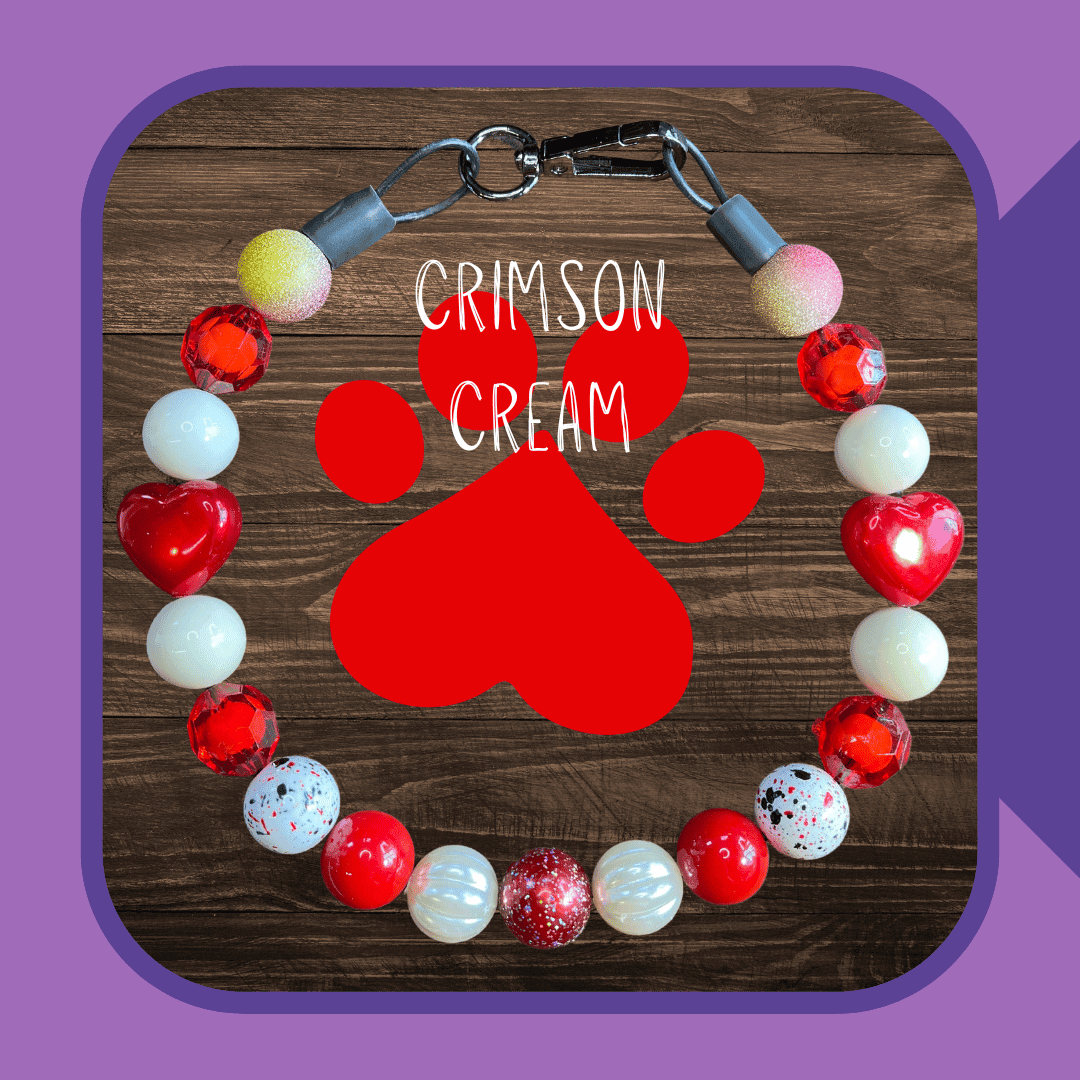 Crimson Cream Dog Collar